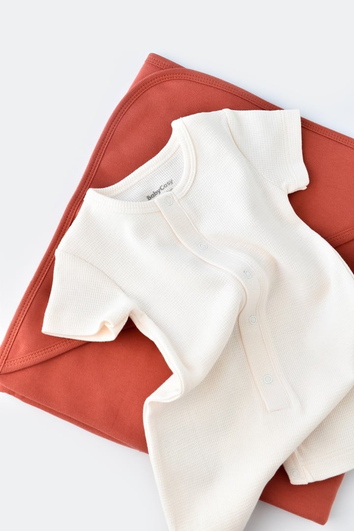 Salopeta cu pantaloni scurti - 100% bumbac organic - , BabyCosy